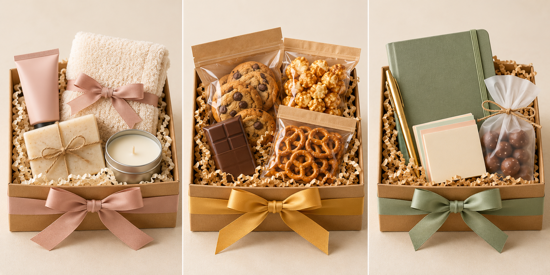 Pamper, snack and stationery gift ideas